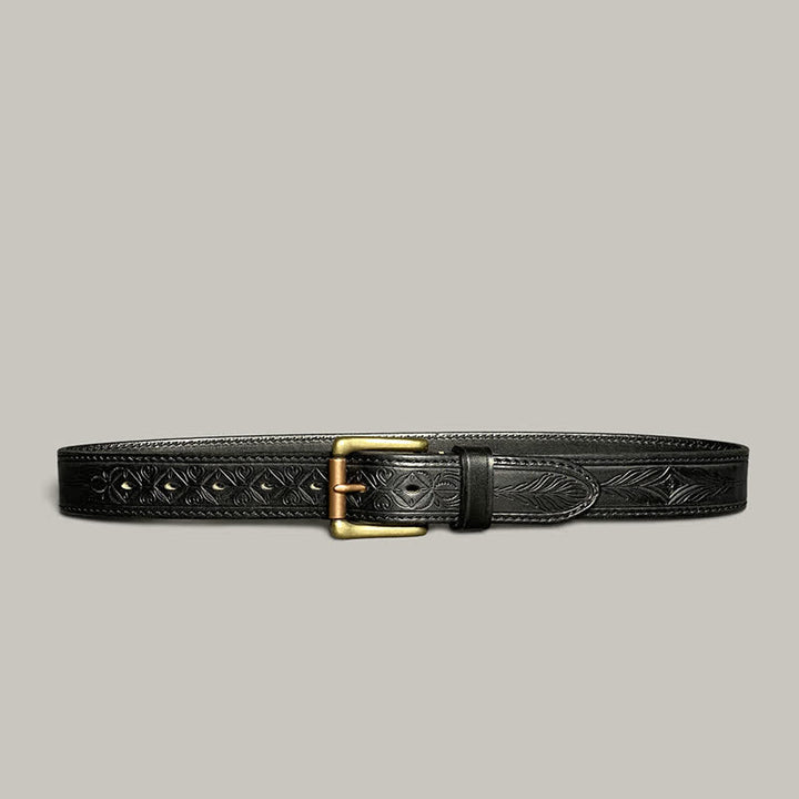 Cintura in pelle con stampa floreale classica alla moda