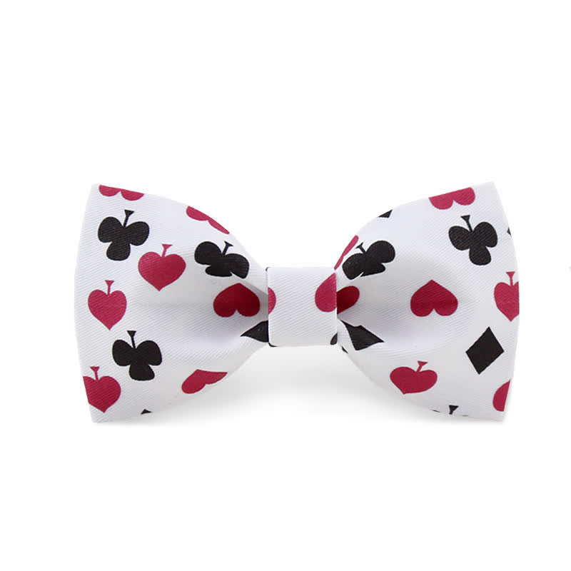 Papillon da uomo con carte da gioco da poker bianche