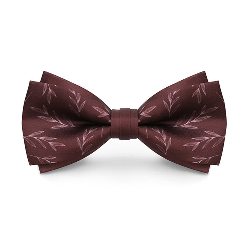 Papillon elegante da uomo con stampa Willow rosso vino