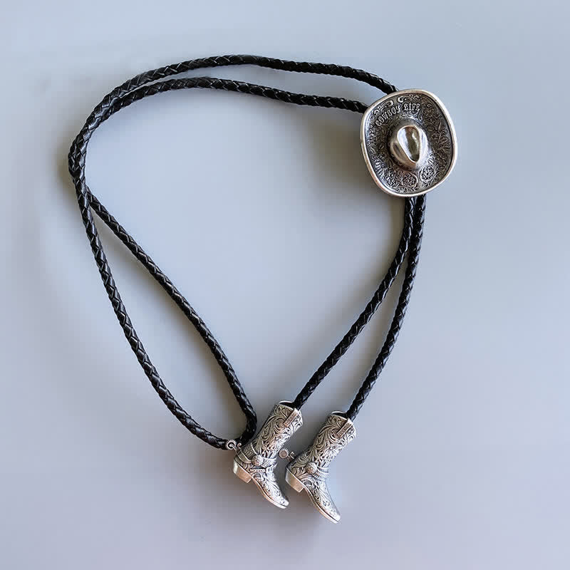 Cappello da cowboy country con ciondolo Bolo Tie