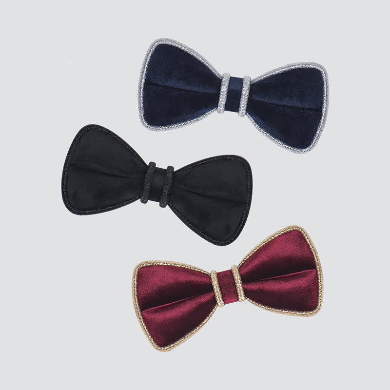 Papillon da uomo con bordo decorativo in velluto e brillantini