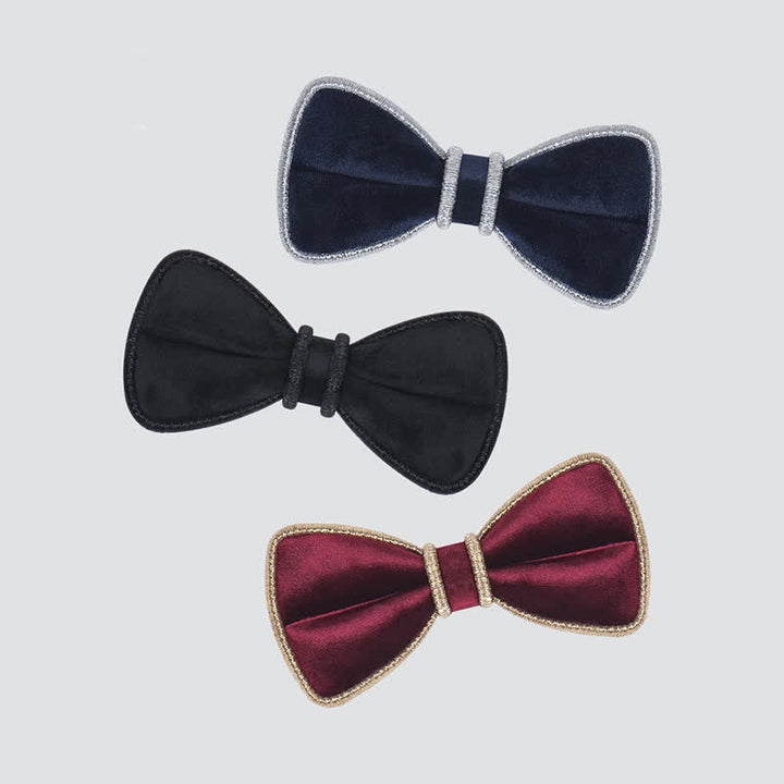 Papillon da uomo con bordo decorativo in velluto e brillantini
