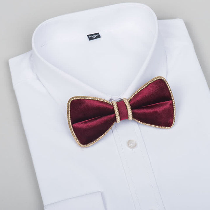 Papillon da uomo con bordo decorativo in velluto e brillantini
