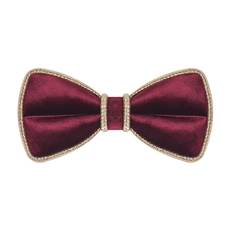 Papillon da uomo con bordo decorativo in velluto e brillantini