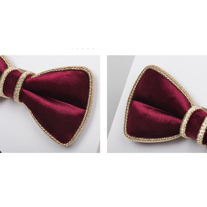 Papillon da uomo con bordo decorativo in velluto e brillantini