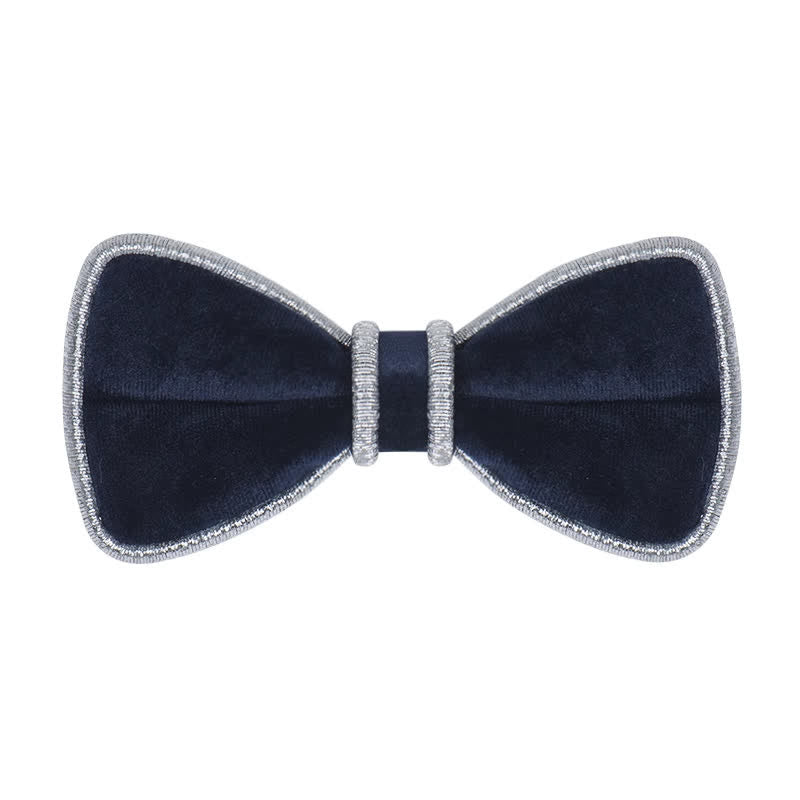 Papillon da uomo con bordo decorativo in velluto e brillantini