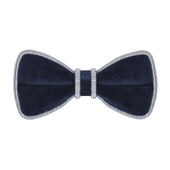 Papillon da uomo con bordo decorativo in velluto e brillantini