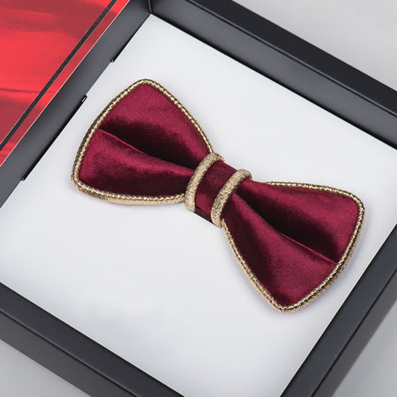 Papillon da uomo con bordo decorativo in velluto e brillantini