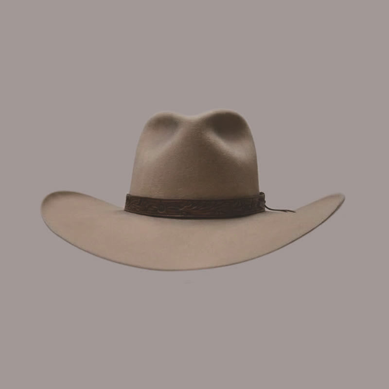 Cappello da cowboy in lana occidentale con tesa intrecciata Fedora