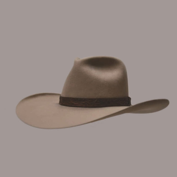 Cappello da cowboy in lana occidentale con tesa intrecciata Fedora