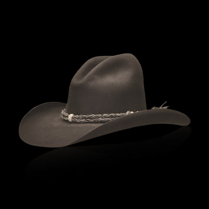Cappello da cowboy in lana occidentale con tesa intrecciata Fedora