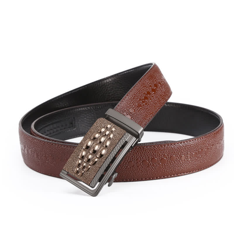 Cintura da uomo formale in pelle con chiusura automatica con motivo coccodrillo