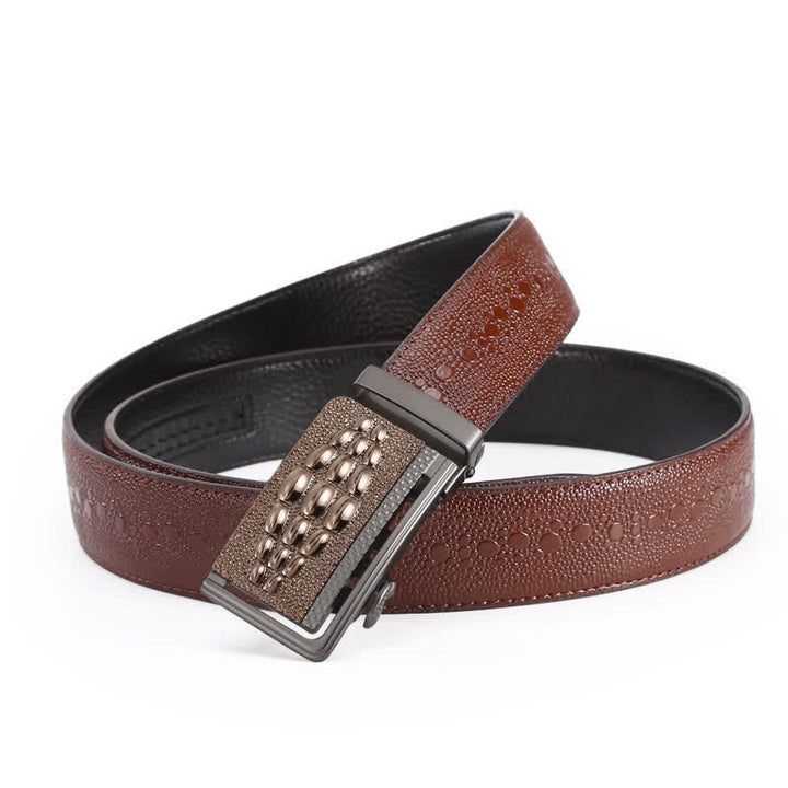 Cintura da uomo formale in pelle con chiusura automatica con motivo coccodrillo