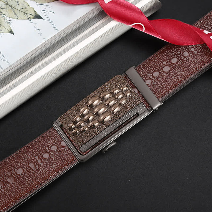 Cintura da uomo formale in pelle con chiusura automatica con motivo coccodrillo