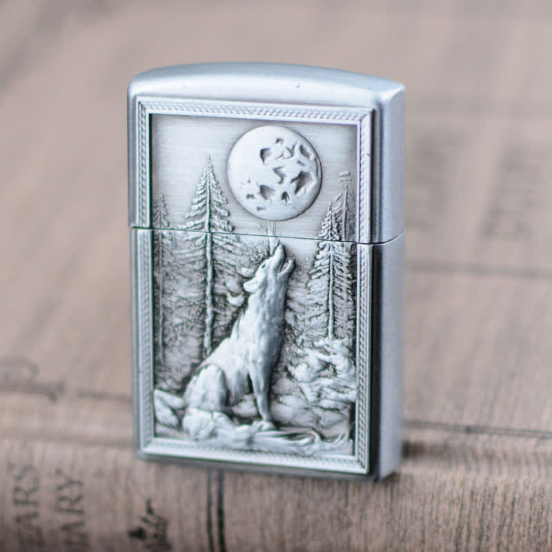 Accendino ricaricabile a butano con mola Howling Wolf