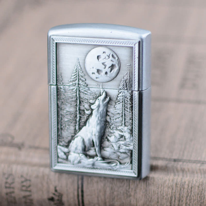 Accendino ricaricabile a butano con mola Howling Wolf