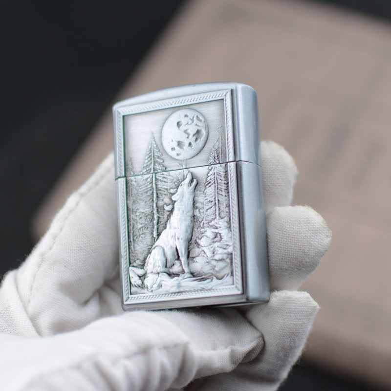 Accendino ricaricabile a butano con mola Howling Wolf