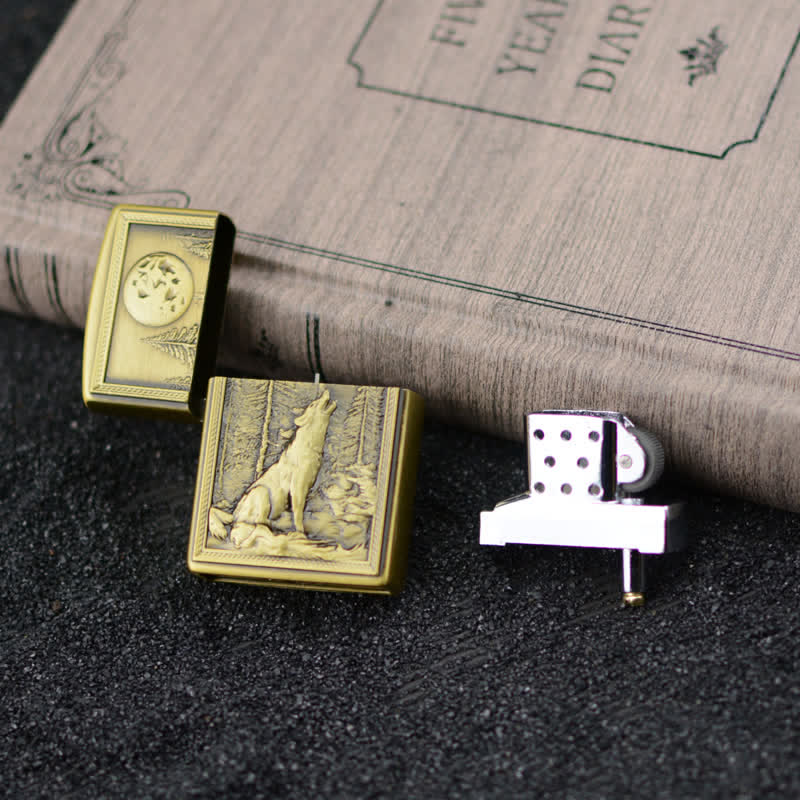 Accendino ricaricabile a butano con mola Howling Wolf