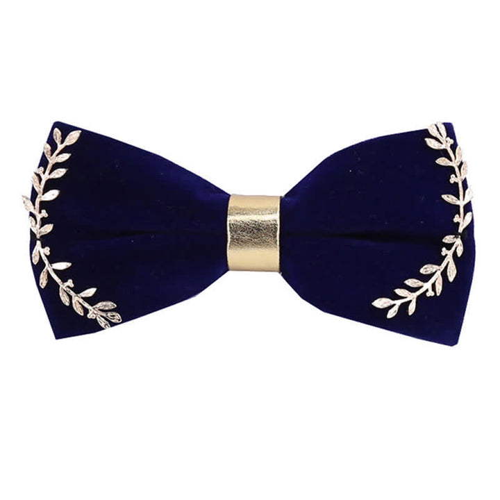 Papillon da uomo con decorazione in foglia di metallo con applicazione in oro