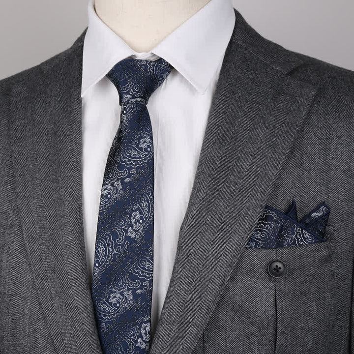 Set di 3 cravatte e papillon con motivo paisley fantasy da uomo