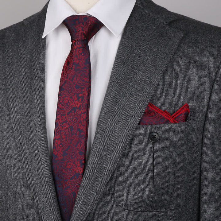 Set di 3 cravatte e papillon con motivo paisley fantasy da uomo