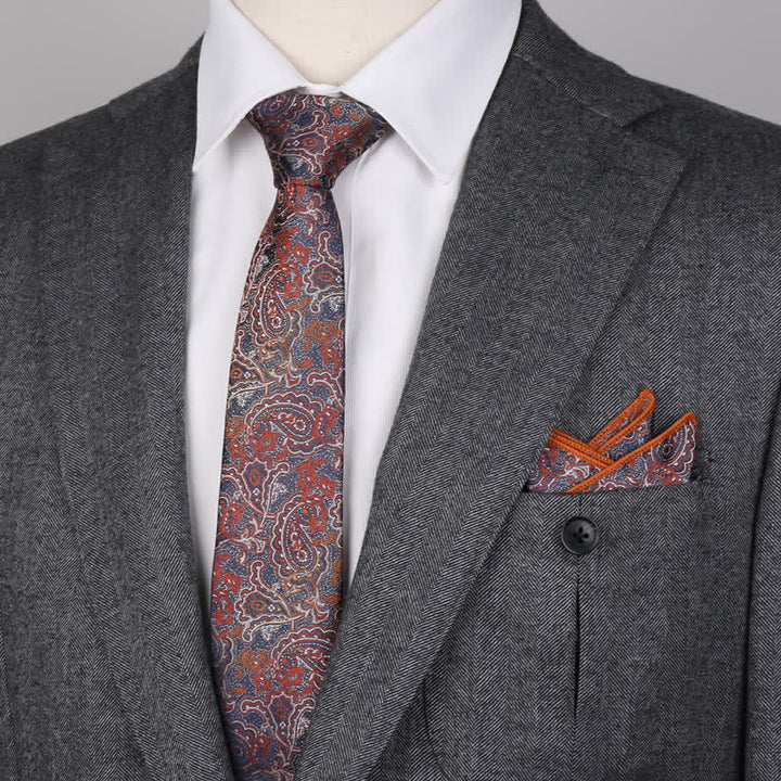 Set di 3 cravatte e papillon con motivo paisley fantasy da uomo