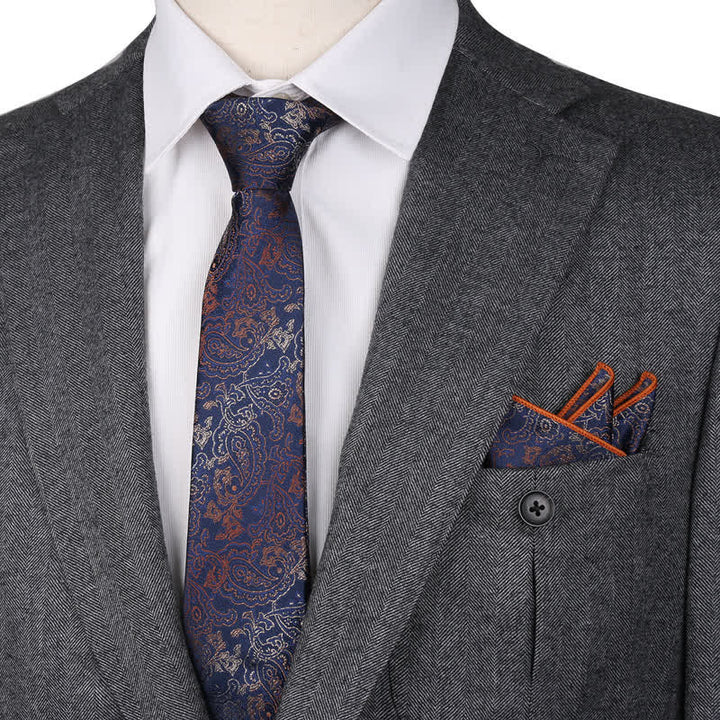 Set di 3 cravatte e papillon con motivo paisley fantasy da uomo