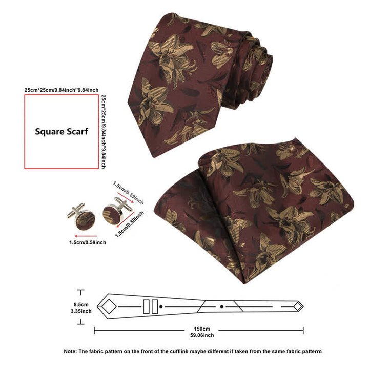 Set di 3 cravatte da uomo con motivo floreale grazioso e squisito