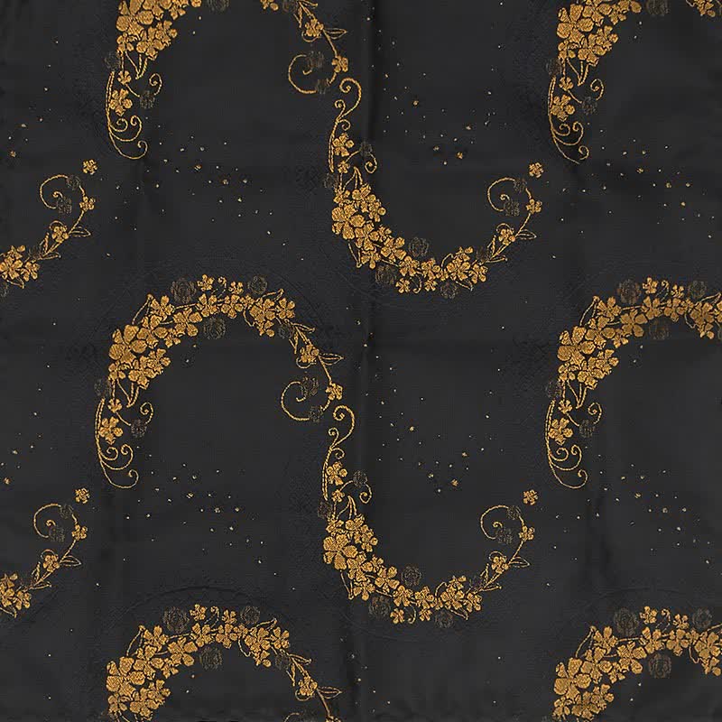 Set di 3 cravatte da uomo con ricamo Paisley squisito in oro e nero
