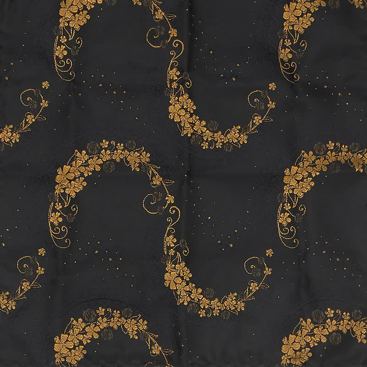 Set di 3 cravatte da uomo con ricamo Paisley squisito in oro e nero