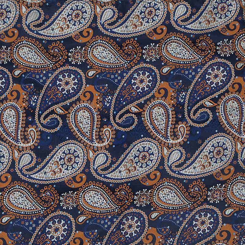 Set di 3 cravatte da uomo con motivo Paisley blu e arancione