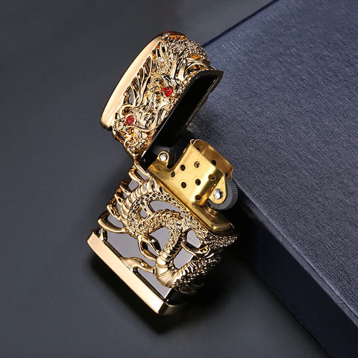 Accendino a cherosene ricaricabile Carving Domineering Dragon