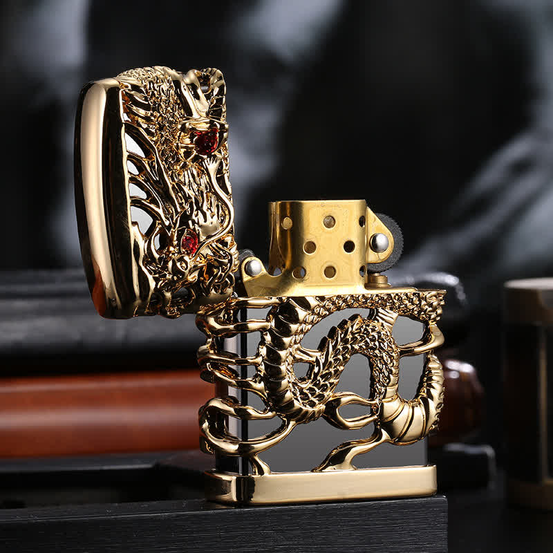 Accendino a cherosene ricaricabile Carving Domineering Dragon