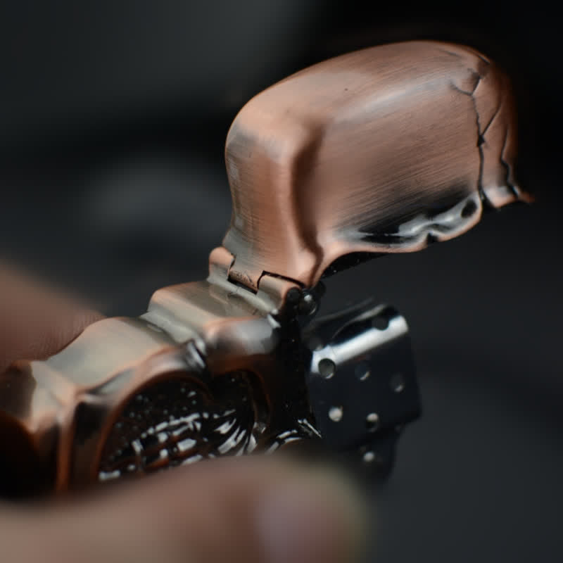 Accendino a cherosene ricaricabile con teschio armatura retrò resistente