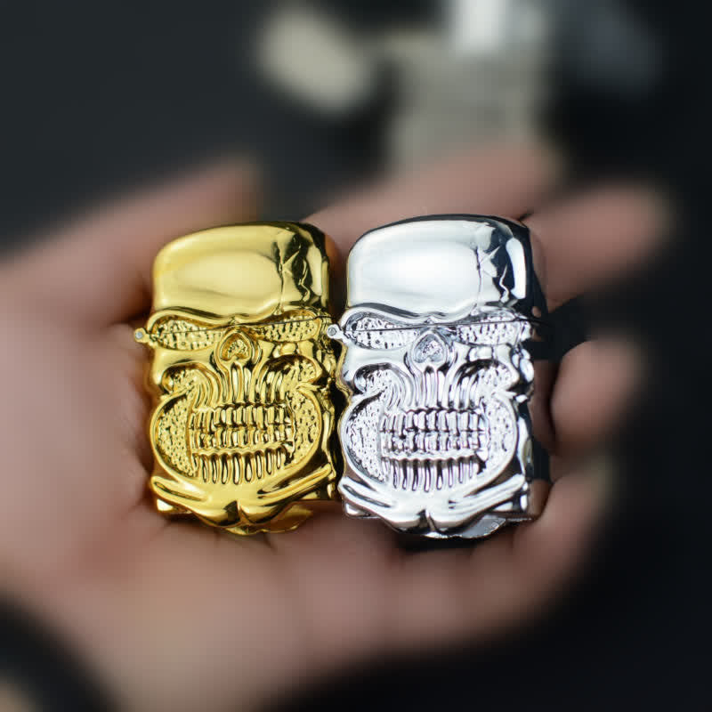 Accendino a cherosene ricaricabile con teschio armatura retrò resistente