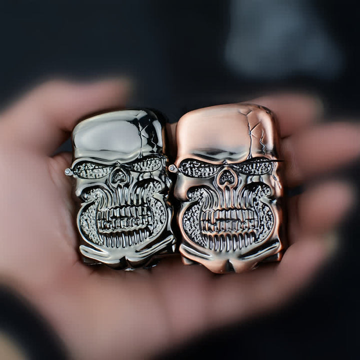 Accendino a cherosene ricaricabile con teschio armatura retrò resistente