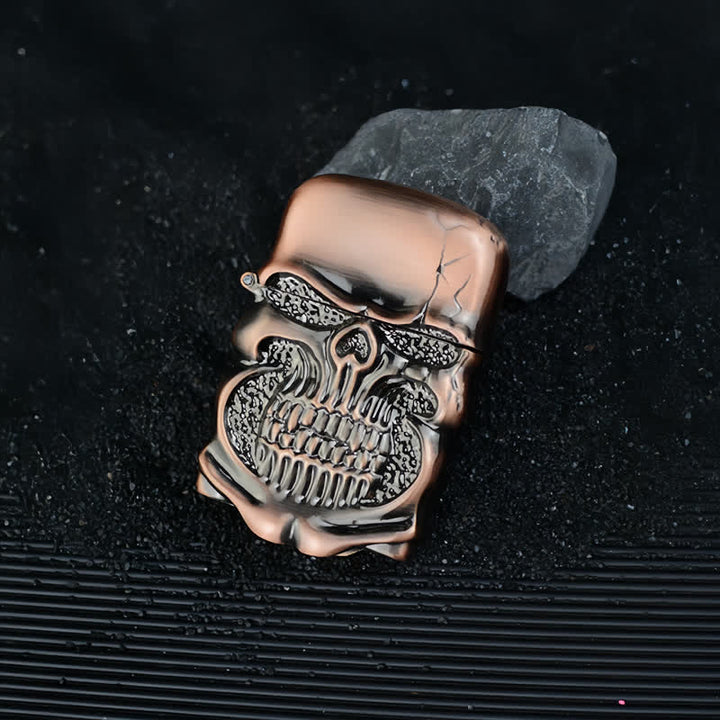 Accendino a cherosene ricaricabile con teschio armatura retrò resistente