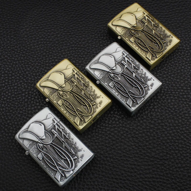 Accendino a butano ricaricabile con cappello da cowboy in stile western