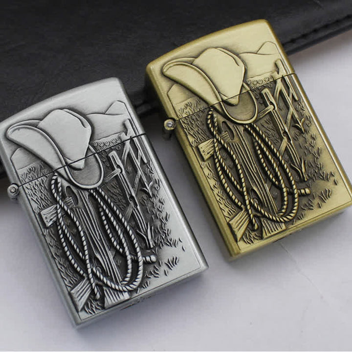 Accendino a butano ricaricabile con cappello da cowboy in stile western