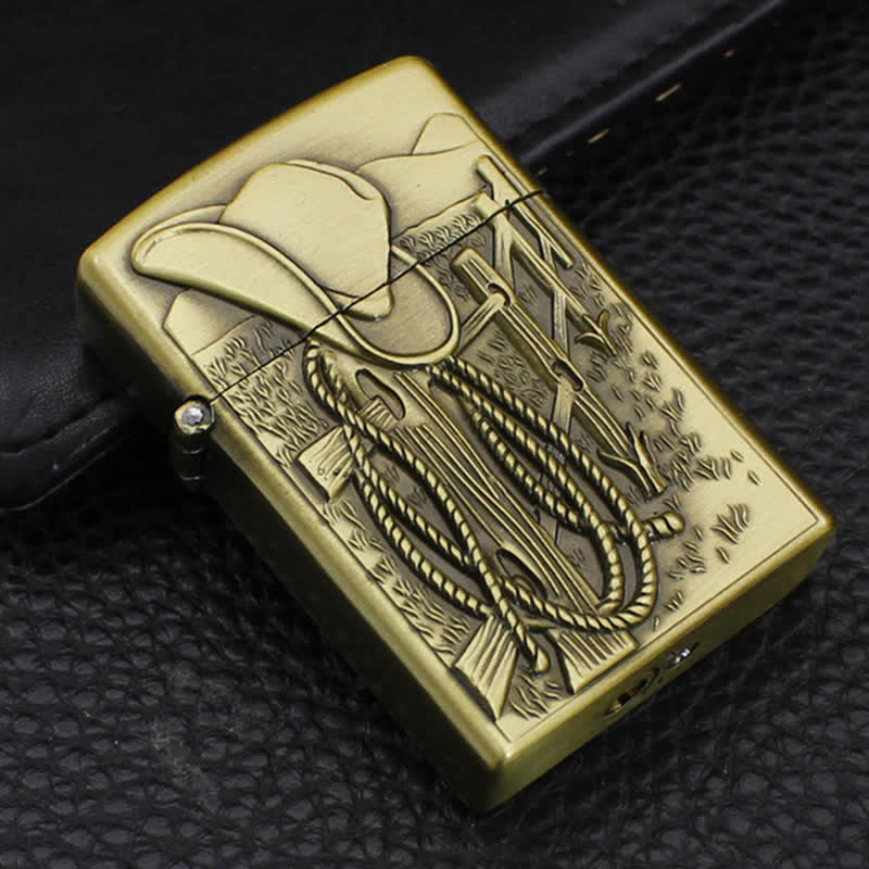Accendino a butano ricaricabile con cappello da cowboy in stile western