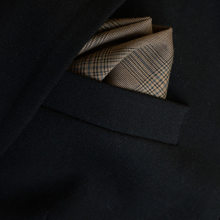 5 pezzi papillon vintage da uomo in stile caffè marrone a quadri, confezione regalo