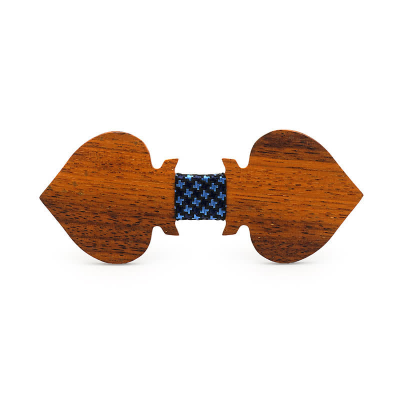 Cravatta a farfalla in legno con design da gioco di carte fantasy da uomo Spades