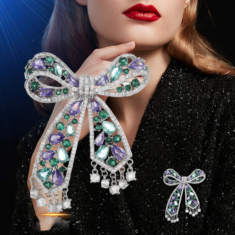 Spilla a fiocco con nappa di lusso leggera da donna