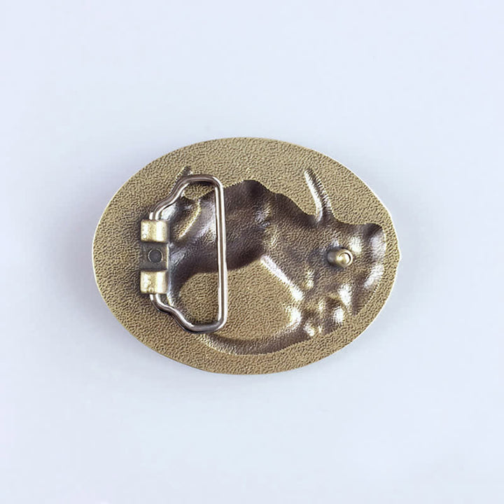Cintura in pelle con fibbia a ferro di cavallo in bronzo fai da te da uomo
