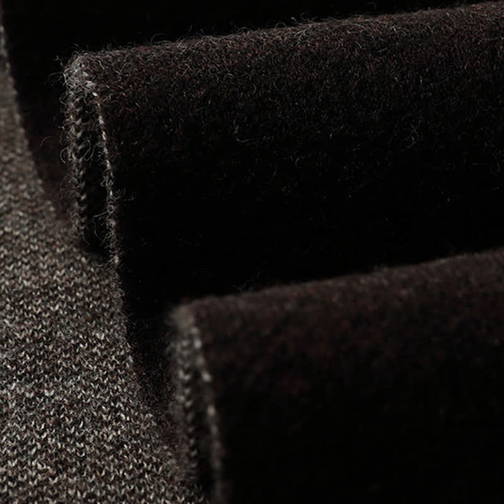 Sciarpa da uomo in lana a quadri e blocchi di colore a contrasto