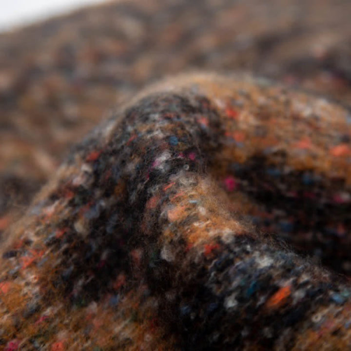 Sciarpa corta con frange e stampa leopardata unisex
