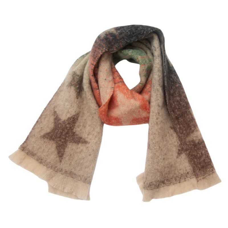 Sciarpa unisex spessa alla moda con stella a cinque punte