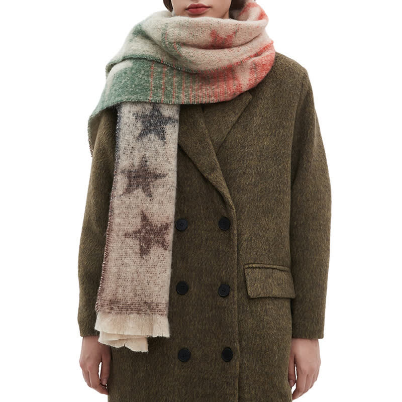 Sciarpa unisex spessa alla moda con stella a cinque punte