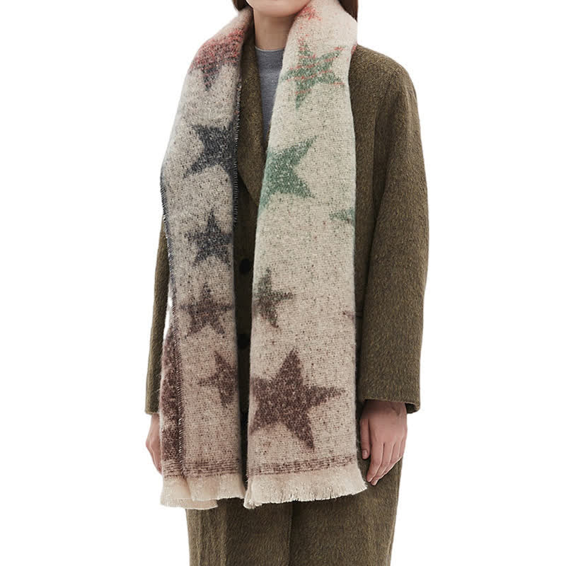 Sciarpa unisex spessa alla moda con stella a cinque punte
