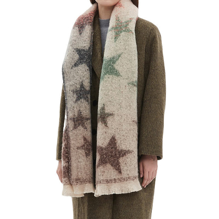 Sciarpa unisex spessa alla moda con stella a cinque punte